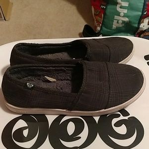 Roxy Plaid Sherpa Lined Flats